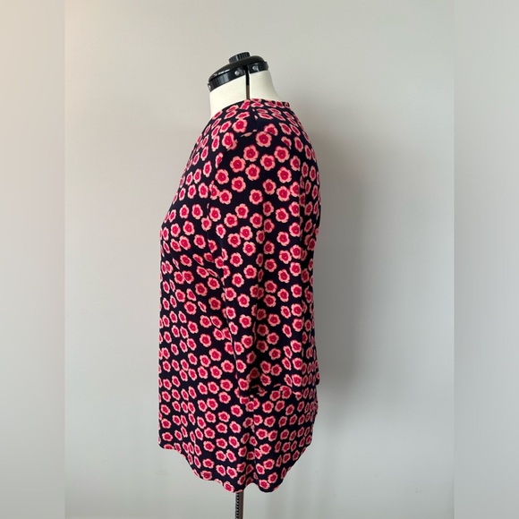 Leota Pink and Navy Flowered Top - Picture 3 of 6
